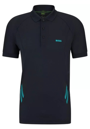 BOSS logo-print polo shirt - Blue