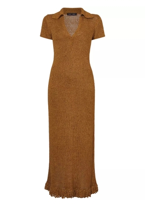 Proenza Schouler ribbon crochet fringe dress - Brown