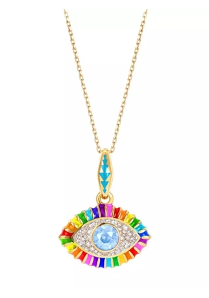 Nevernot 14kt yellow gold Rainbow diamond and topaz necklace