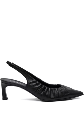 Halmanera pleated slingback leather pumps - Black