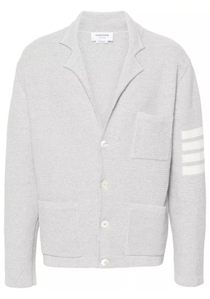 Thom Browne notched-lapels drop-shoulder cardigan - Grey