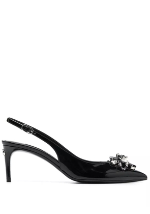 Dolce & Gabbana crystal-embellished slingback pumps - Black