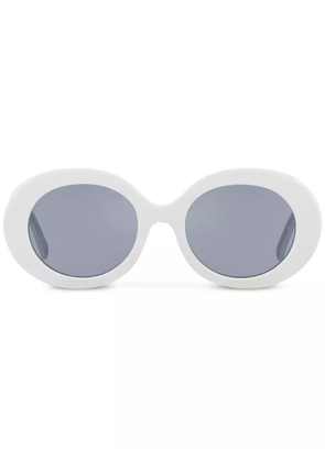 Dolce & Gabbana Eyewear logo-embossed round-frame sunglasses - White