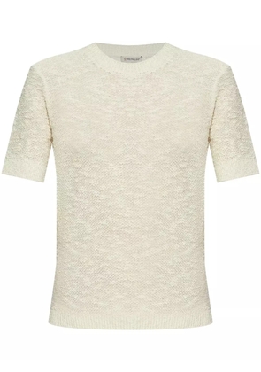 Moncler bouclé open-knit t-shirt - Neutrals