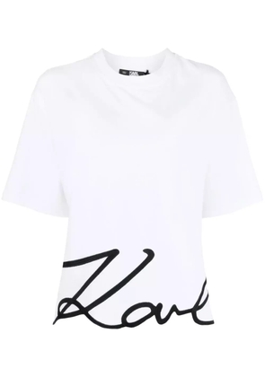 Karl Lagerfeld Signature-hem T-shirt - White