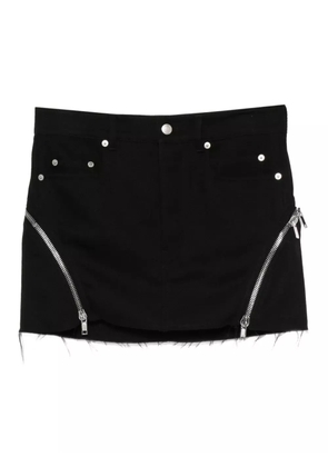 Rick Owens zip-detail frayed mini skirt - Black