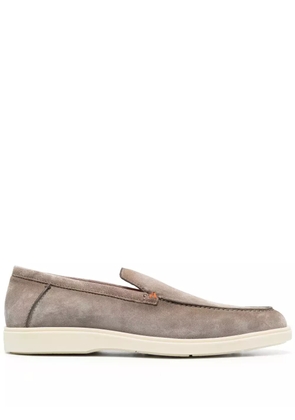 Santoni tonal-stitching leather loafers - Neutrals