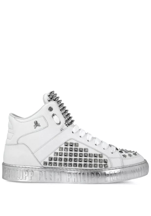 Philipp Plein stud-detail leather sneakers - White