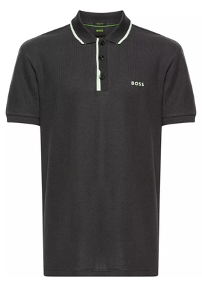 BOSS logo-appliqué cotton polo shirt - Grey