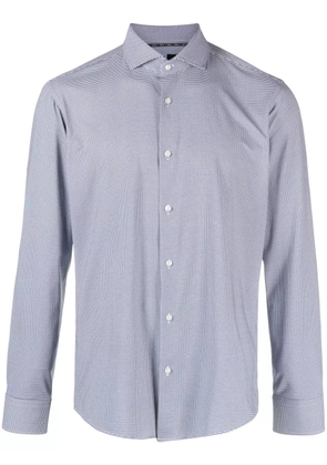 BOSS grid-pattern long-sleeve shirt - Blue