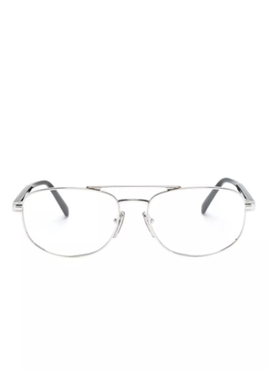 Prada Eyewear logo-print aviator-frame glasses - Black