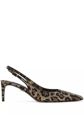 Dolce & Gabbana 60mm leopard-print slingback pumps - Brown