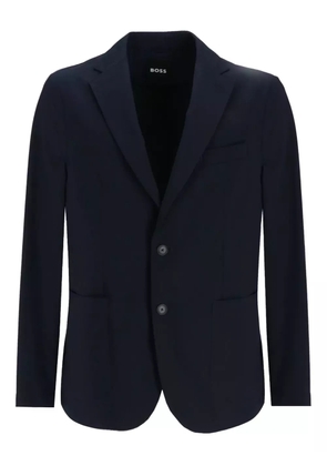 BOSS single-breasted patch-pocket blazer - Blue