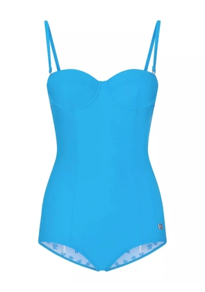 Dolce & Gabbana DG-logo one-piece swimsuit - Blue