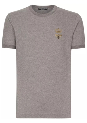 Dolce & Gabbana motif-embroidered cotton T-shirt - Neutrals