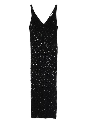 P.A.R.O.S.H. semi-sheer maxi dress - Black
