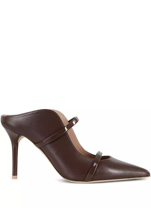 Malone Souliers 85mm Maureen patent-leather stiletto mules - Brown