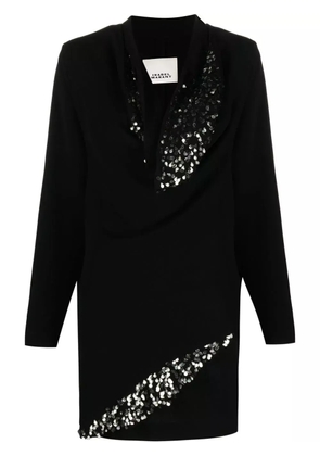ISABEL MARANT Lazeli sequin-embellished long-sleeve dress - Black