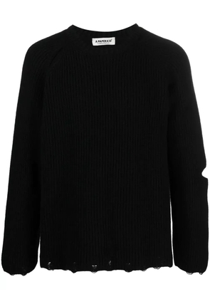 A Paper Kid distressed-effect cut-out jumper - Black
