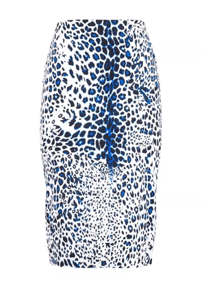 Samantha Sung leopard-print midi skirt - White
