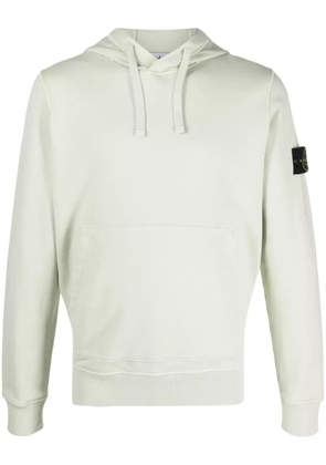 Stone Island Compass-appliqué cotton hoodie - Green