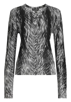Dolce & Gabbana fur-print cardigan - Black