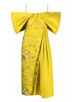 ERDEM Evora off-shoulder embroidered dress - Yellow