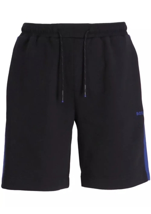 BOSS logo-embroidered tape-detailing shorts - Blue