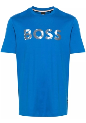 BOSS logo-print cotton T-shirt - Blue