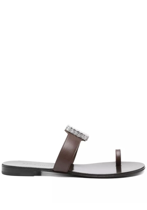 Giuseppe Zanotti leather slides - Brown