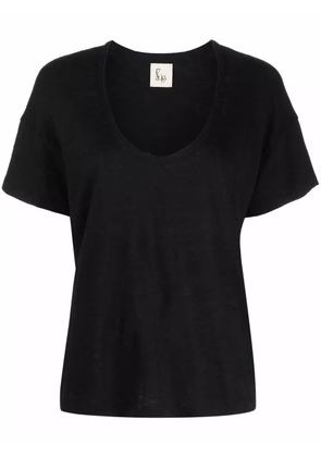 PAULA U-neck short-sleeved T-shirt - Black