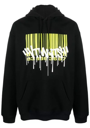 VTMNTS barcode-print long-sleeve hoodie - Black