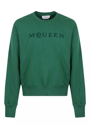 Alexander McQueen logo-embroidered cotton sweatshirt - Green