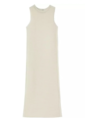 Jil Sander semi-sheer knit long dress - White