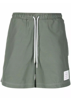 Thom Browne grosgrain-tab track shorts - Green