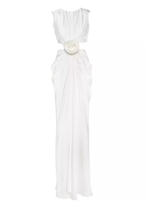 Ana Radu floral-appliqué maxi dress - White