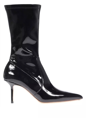 Francesco Russo 70mm patent-leather ankle boots - Black