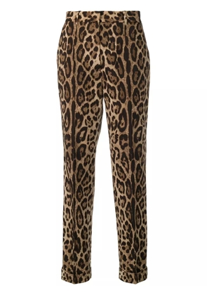 Dolce & Gabbana leopard print trousers - Brown