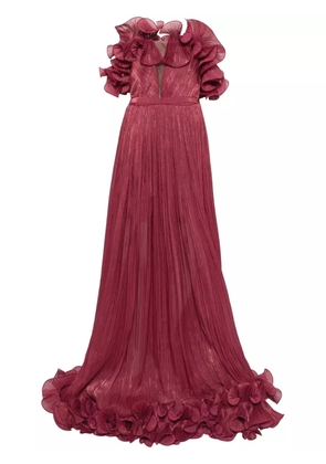 Ana Radu ruffle-trim gown - Red