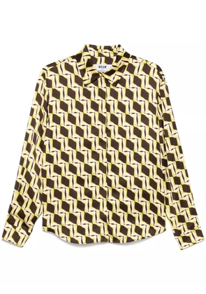 MSGM geometric-print shirt - Neutrals