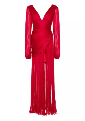 Iris Serban Leona plissé maxi dress - Red