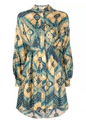 Ulla Johnson Jude diamond-print shirt dress - Blue
