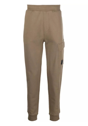 C.P. Company logo-plaque cotton track pants - Green