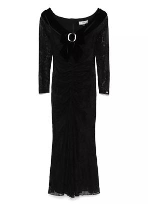 NISSA bow-detail lace midi dress - Black