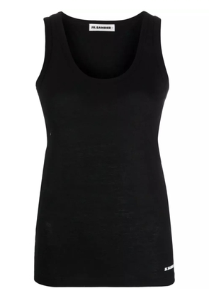 Jil Sander logo-print cotton tank top - Black