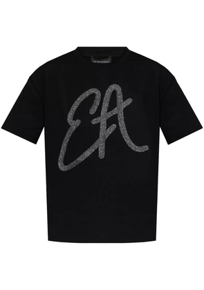 Emporio Armani logo-appliqué cotton T-shirt - Black