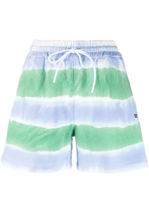 MSGM stripe-pattern drawstring shorts - Blue