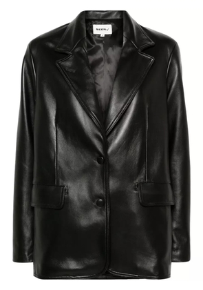 Seen Users notch-lapels leather blazer - Black