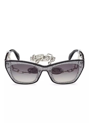 GUESS EYEWEAR chain-embellished cat-eye sunglasses - Black