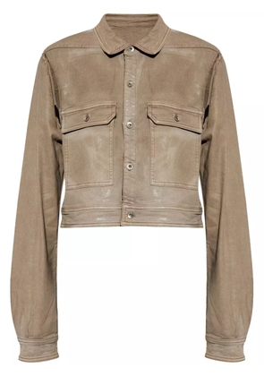 Rick Owens DRKSHDW cut-out foiled denim jacket - Neutrals